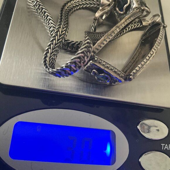 Unique one-of-a-kind 925 silver necklace with blue stones - Picture 5 of 7